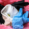 Medical waste in a bin
