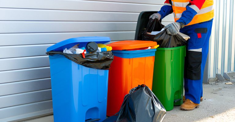 man collecting waste